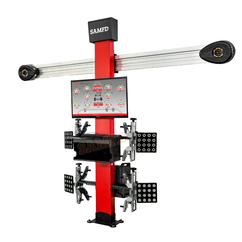 Localizador de cuatro ruedas SAMFD, pantalla dual, equipo de mantenimiento y reparación de neumáticos de automóvil, taller de reparación de automóviles, localizador de cuatro ruedas