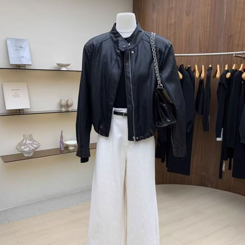 【店舗人気】スタンドカラーのコート女性2025 2色のカジュアルな裾の紐を引っ張って腰を収めて痩せています。|undefined