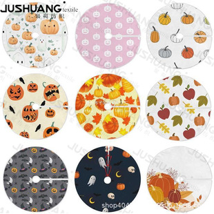 Pumpkin Tree Skirt Cross-border New Product 78cm90cm101cm122cm Linen Short Plush Christmas Tree Decorations