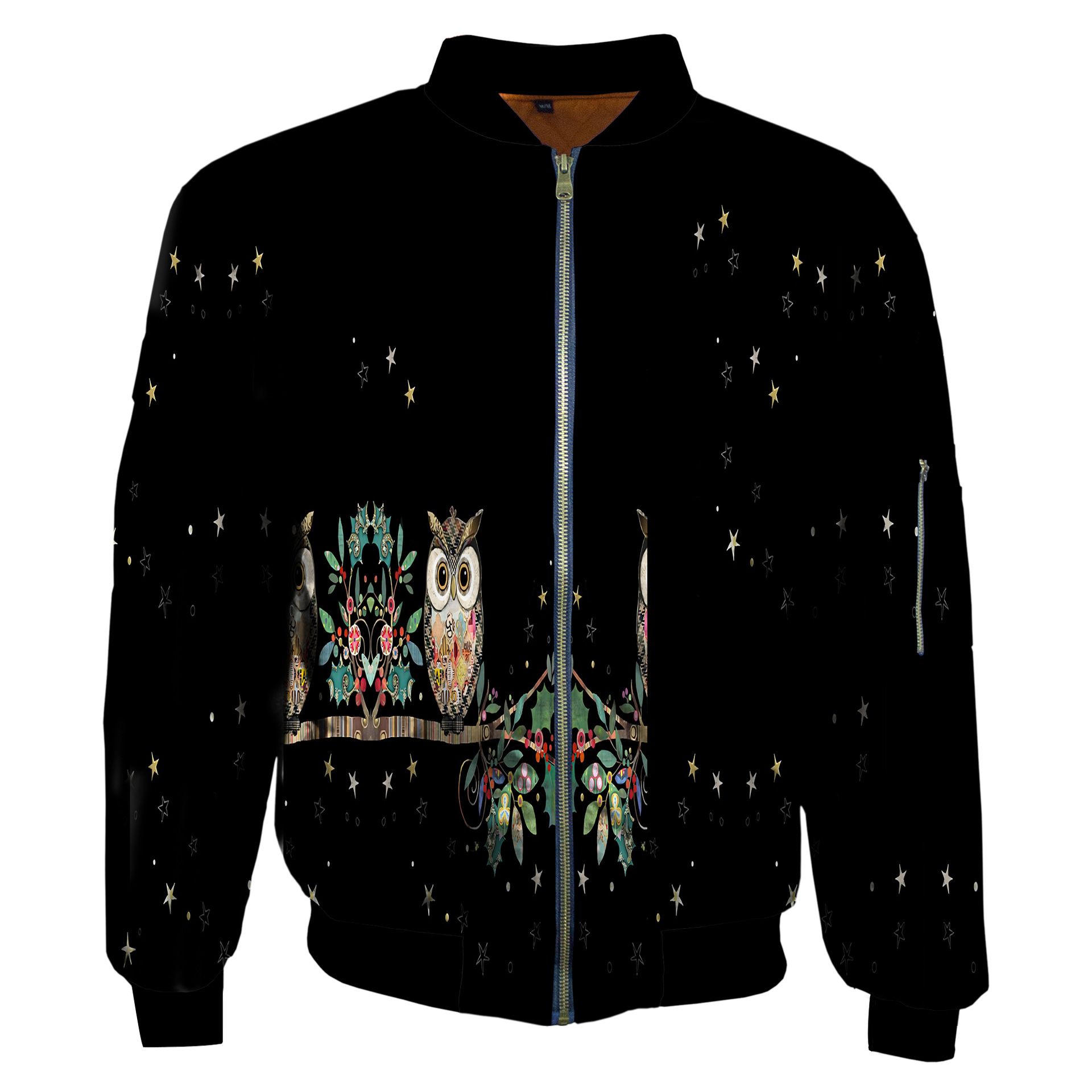 2023 Herbst Herren Fliegerjacke 3D-gedrucktes Manteloberteil mit Reißverschluss_voghion.com