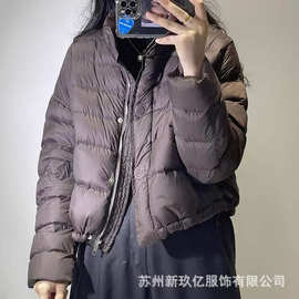 2025冬 季新款韩版90绒短款小个子白鸭绒外套宽松保暖羽绒服女