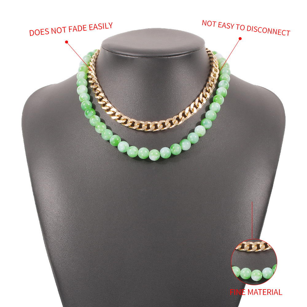 Fashion Geometric Alloy Bead Double Layer Necklace display picture 5