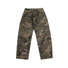 服道楽x whsddy 3重ポンド迷彩工装ズボン大ポケットパッチ穴を割ったナイフズボン男長ズボンk 991