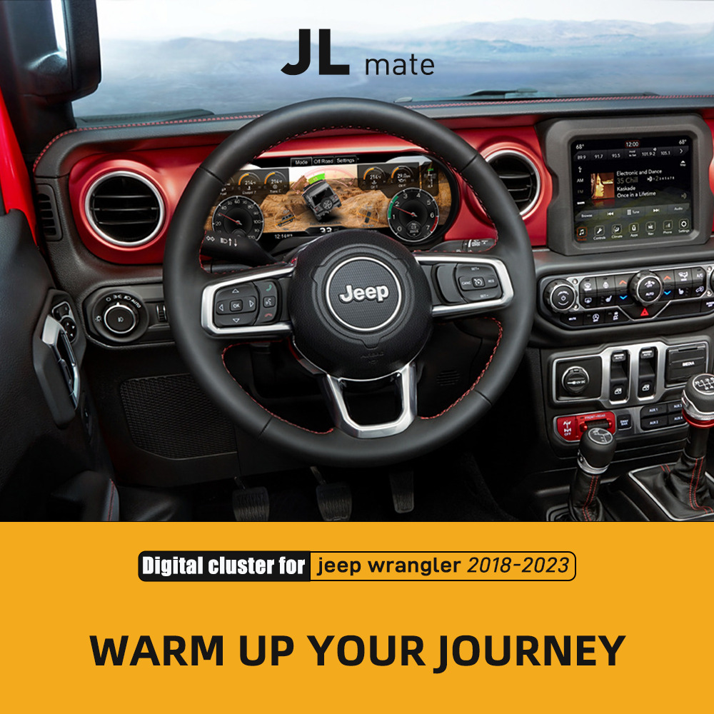 Suitable for Jeep Wrangler Jl2018-2023 Full Lcd Dashboard, Non-Destructive Direct Plug-In Multi-Function Lcd Instrument