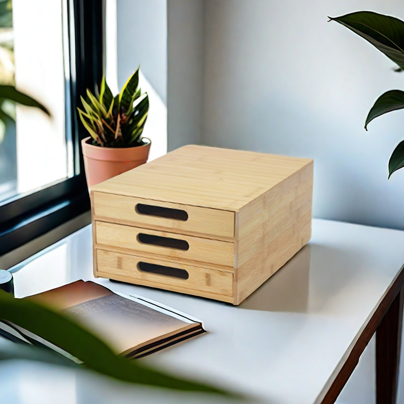 Gabinete de almacenamiento de bambú Caja de almacenamiento de escritorio china Juego de té de alta gama para el hogar Gabinete de almacenamiento de ceremonia del té al por mayor