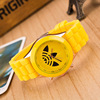 Shopee hot -selling fashion jelly color silicone watches simple triple four leaf grass student watches VOVA explosion watch