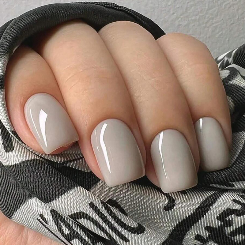 Europe and the United States cross-border short French milk gray fake nails foreign trade press on nails