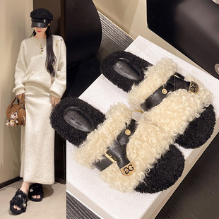 С���L����Ь�¿�һ�������ëë��ЬŮ�ﶬ2026Ƥ�����⴩����
