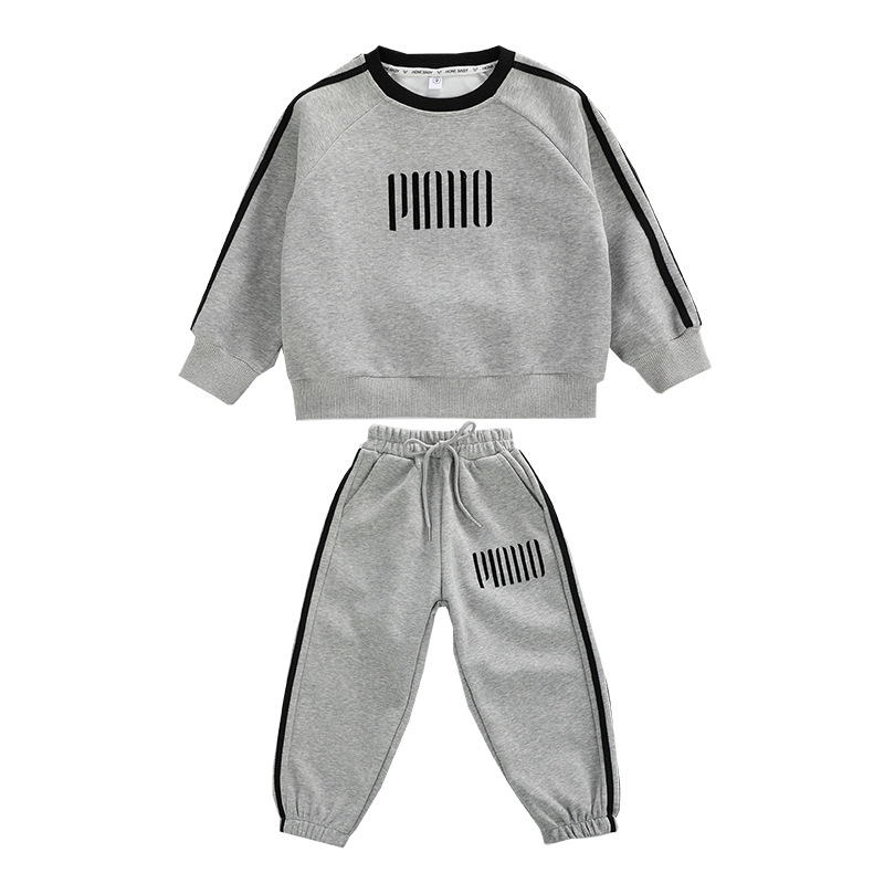 Dětské oblečení Chlapecký set s pletenou šňůrkou, jaro a podzim, nový styl, dětská ležérní mikina, dvoudílný set, trendy_voghion.com