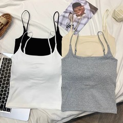 人気爆発金702 # 一体ラテックス胸パットベスト女性は肩ベルトを調節して痩せている