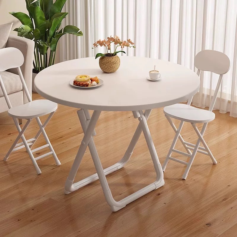 Folding Table Dining Table Home Outdoor Dining Square Table Balcony Round Table Portable Dining Table Simple Set Table and Chair Combination