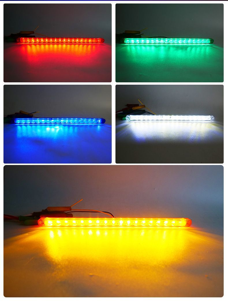 Car Flashing Led Strip Lights Red and Blue Flashing Lights 12V 24V Universal Truck Tail Light Modification Grille Ambient Lights