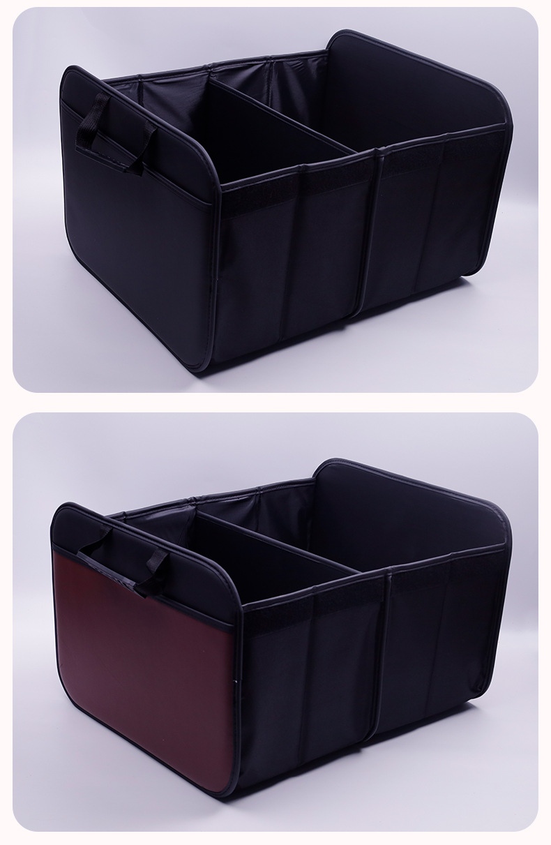 Large Multifunctional Car Storage Box, Car Trunk Miscellaneous Storage Box, Foldable Car Leather Storage Box
