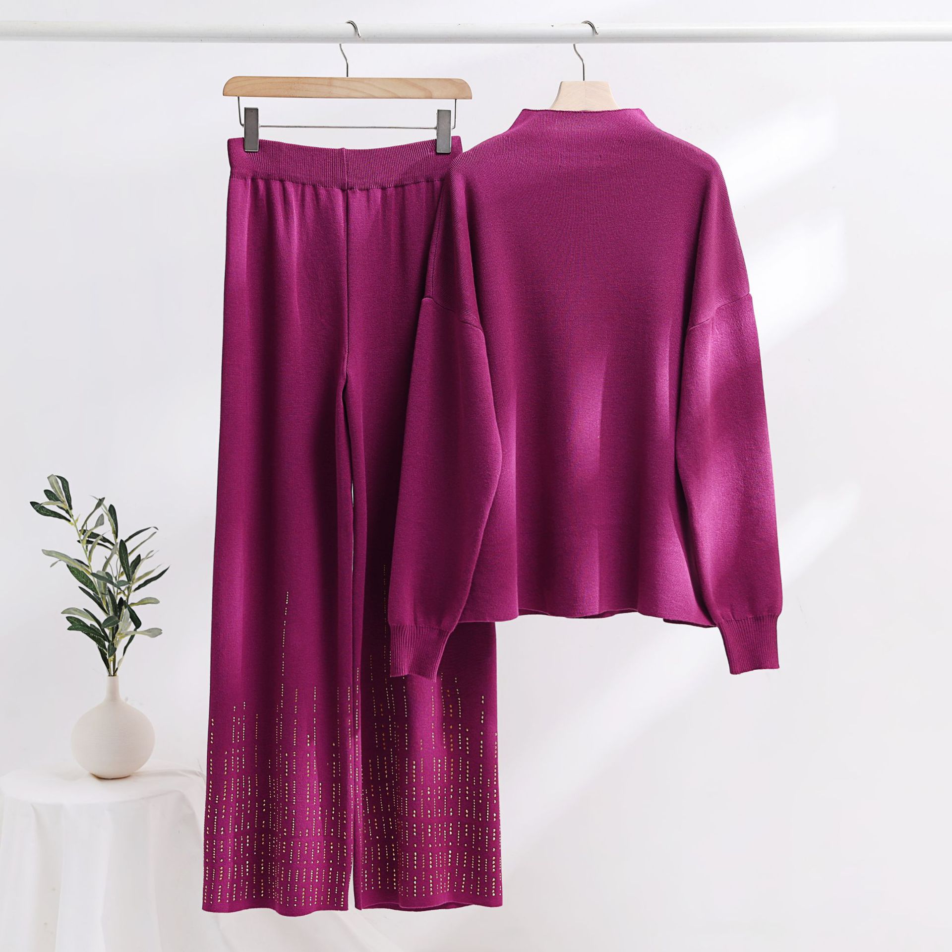 Daily Women's Casual Solid Color Cotton Pants Sets Pants Sets display picture 4