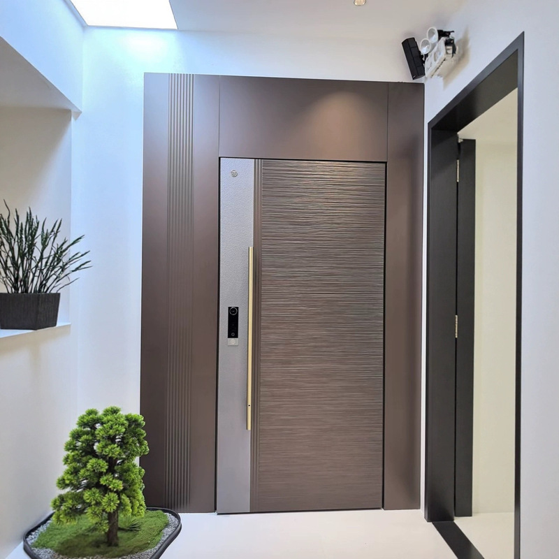 Metal Stainless Steel Household Anti-Theft Integrated Entrance Door Double Door Rural Self-Built House Entrance Door