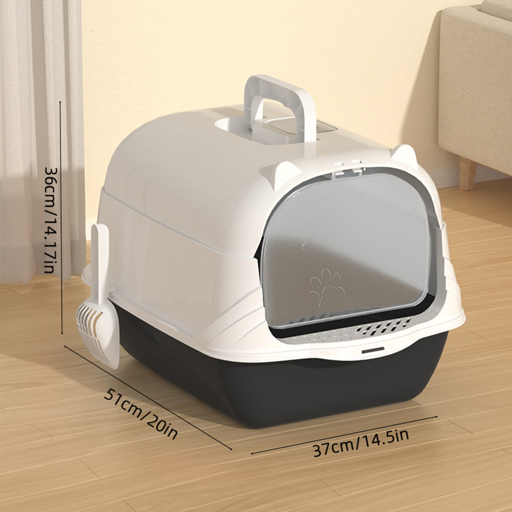 Super gran cuenca de arena para gatos totalmente cerrada desmontable anti-lavado cubierta tipo inodoro para gatos con pala de arena para gatos fabricantes de fuente