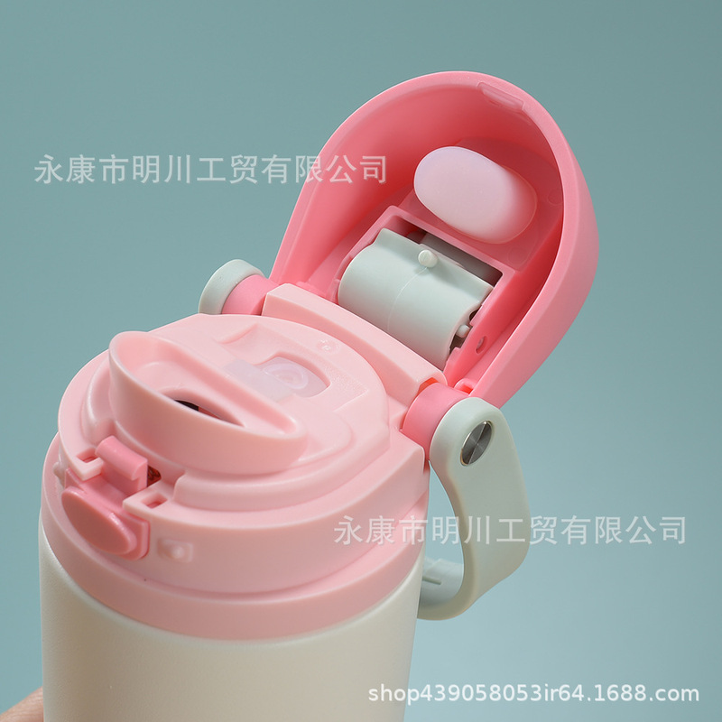 跨境不锈钢保温杯亚马逊新款双饮手提吸管杯运动壶水果杯批发|undefined