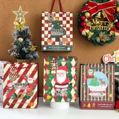 国境を越えた貿易クリスマスギフトバッグクリスマスイブおもちゃギフト包装紙袋高価値エンボス加工肥厚ハンドバッグ