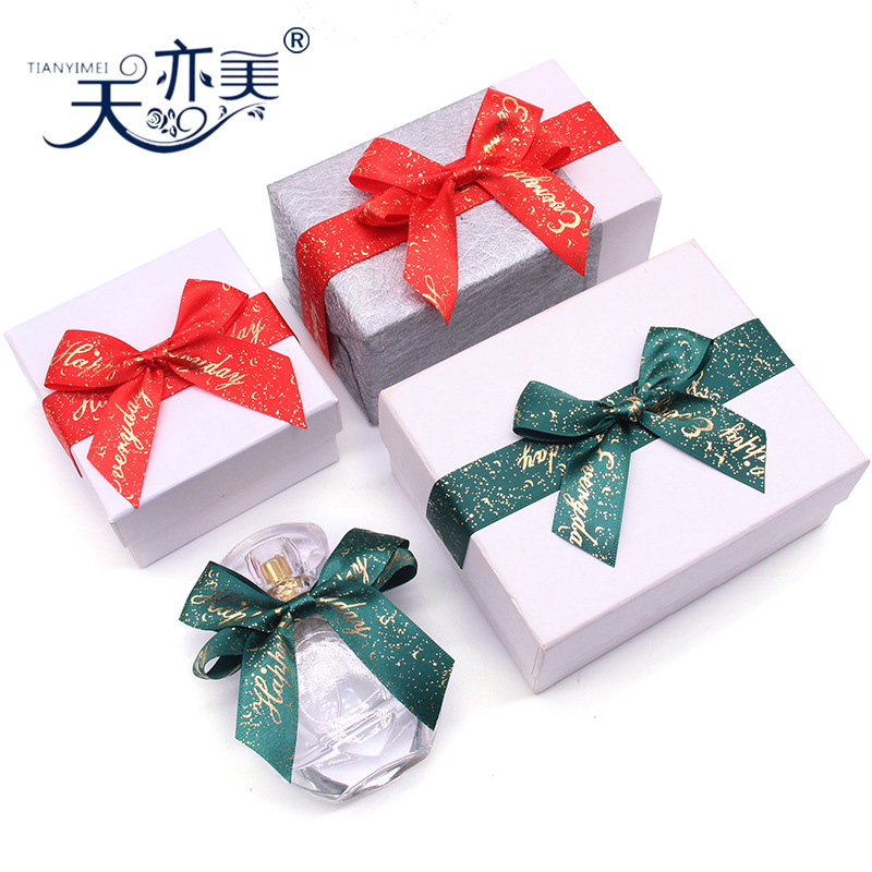 Tianyi Mei 2,5 cm Cinta de Oro Día de San Valentín cinta arco decoración de vacaciones regalo arco