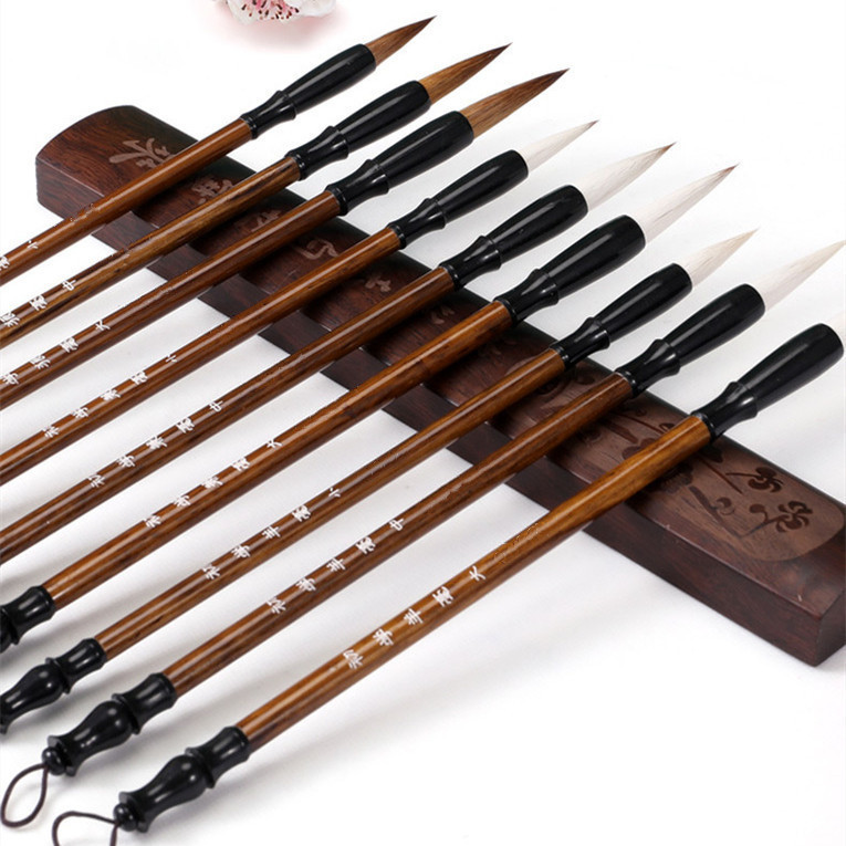 Beginner's Wolf Hair Brush Set for Beginners to Practice Calligraphy, Large, Medium, and Small-Sized Brushes for Students, Suitable for Traditional Chinese Painting