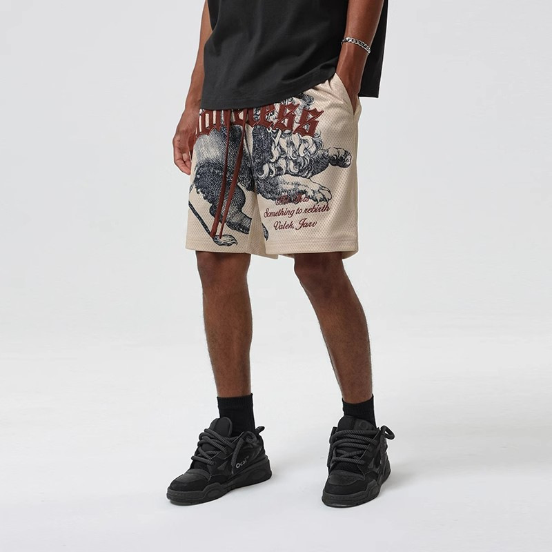 Basketball Shorts Men's Sports American Trendy Brand Five-Point Ice Mesh Quick-Drying Loose Fitness Running Large Pants Casual Basketball Shorts Men's Sports American Trendy Brand Five-Point Ice Mesh Quick-Drying Loose Fitness Running Large Pants Casual