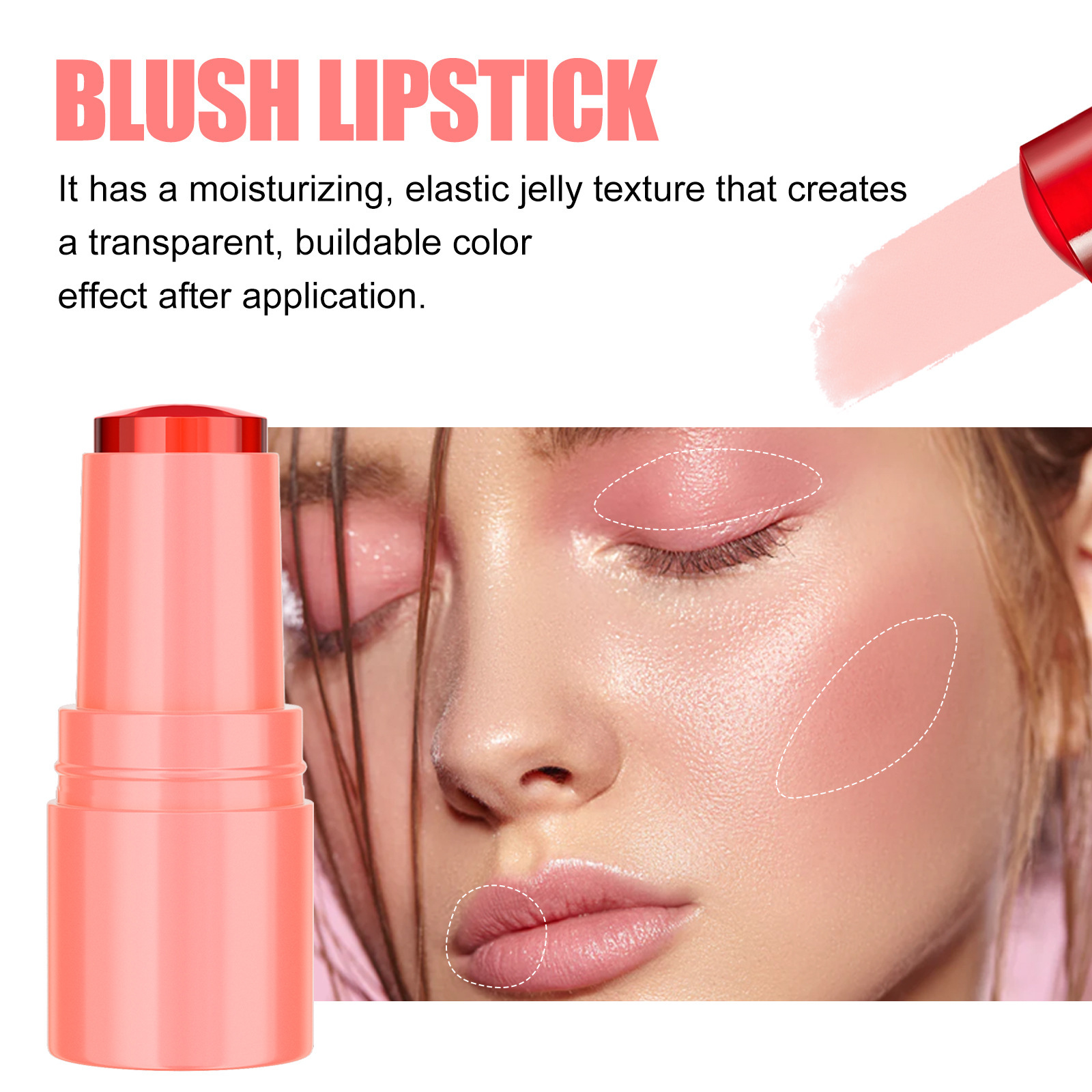 Fruit Blush Lipstick And Long Lasting Powder Blusher Lip Gloss_voghion.com
