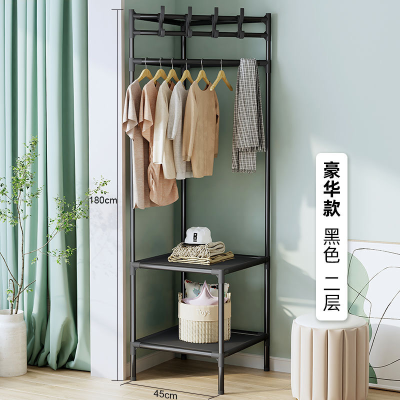 转角衣帽架落地家用衣服架卧室挂包放衣服挂架床头衣柜墙角挂衣架|undefined