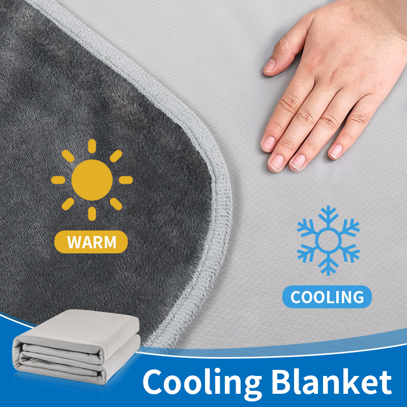 Cross-border Amazon double-sided cold feeling ice silk blanket summer thin air-conditioned blanket nap blanket wholesale