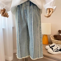 女の子用パンツ 春2025新作 おしゃれなストレートジーンズ 女の子用ワイドパンツ 春秋用子供用ロングパンツ
