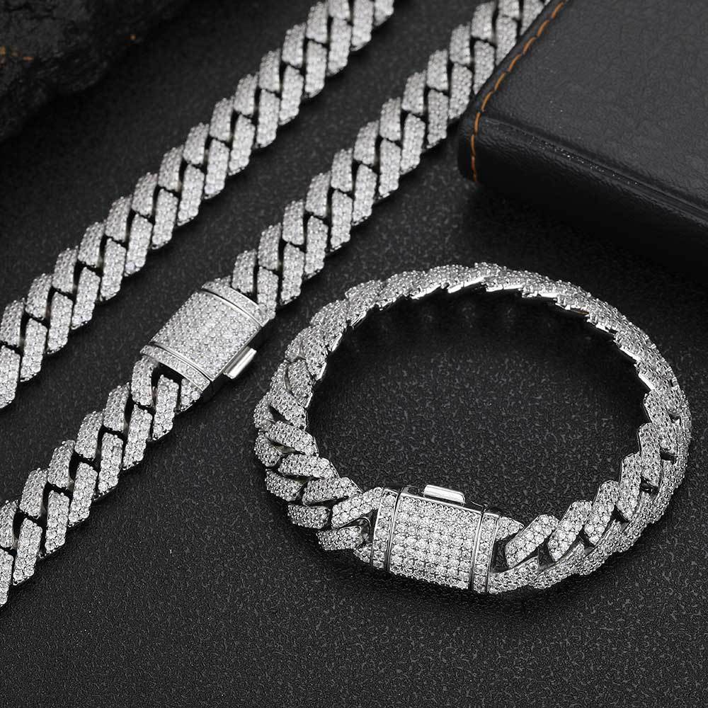 Inlay Design Hip-hop Geometric Copper Inlay Zircon Necklace