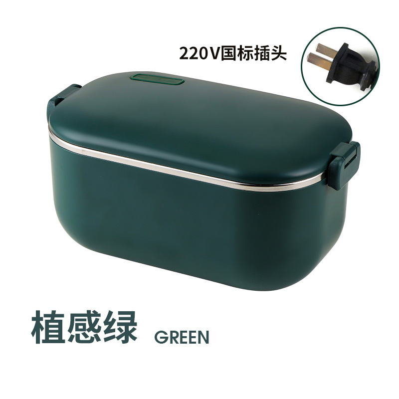 Caja de almuerzo de calefacción de acero inoxidable 304 enchufable eléctrico sin inyección de agua engrosada portátil calefacción eléctrica aislada caja de almuerzo caja de Bento Coche