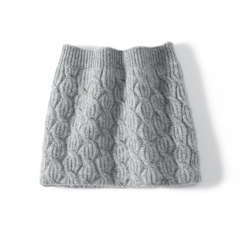 Lekasha cashmere autumn and winter knitted neck warmer for women, versatile hollow twisted scarf