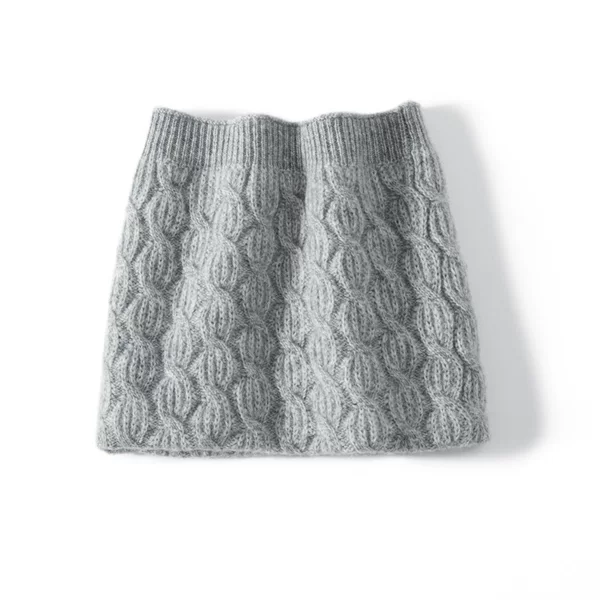 Lekasha cashmere autumn and winter knitted neck warmer for women, versatile hollow twisted scarf