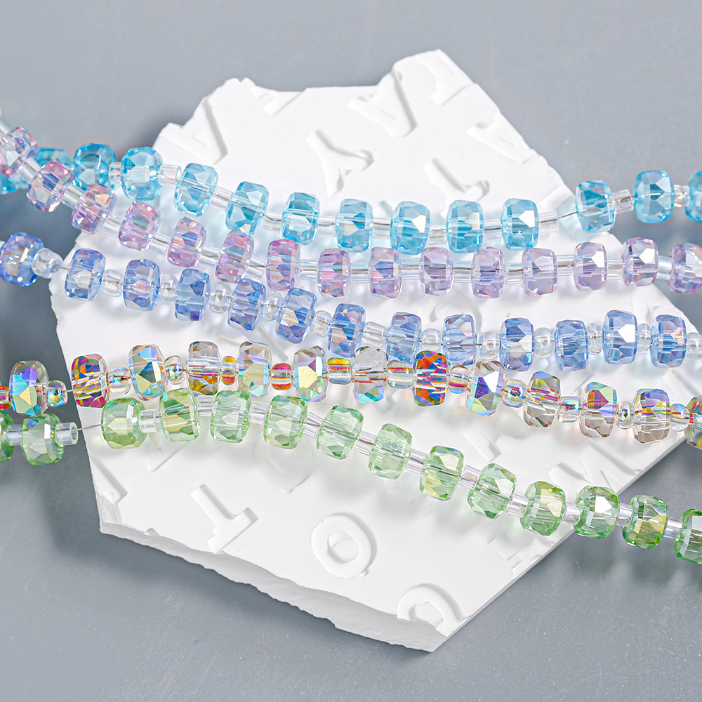 Cuentas Sueltas de Cristal Transparente de 6mm, Estilo Caramelo, Cristal en Rueda, para DIY, Pulseras, Accesorios de Joyería, Cuentas Sueltas al por Mayor