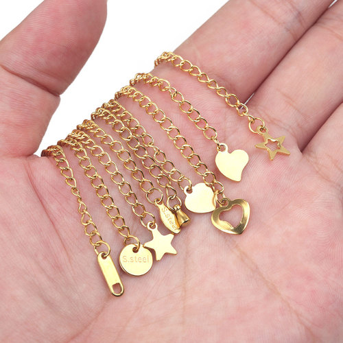 5cm Stainless Steel Vacuum Plated Tail Chain Extended Chain for DIY Bracelet Necklace Accessory Material