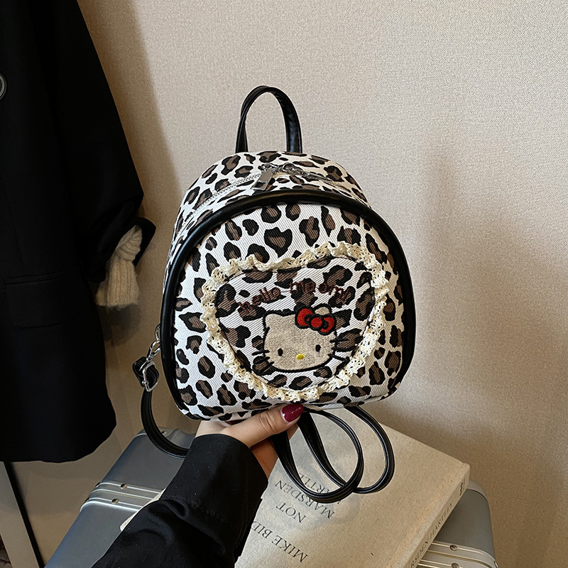 跨境迷你双肩包包女秋冬新款超火豹纹猫咪蛋仔少女小背包亲子书包|undefined