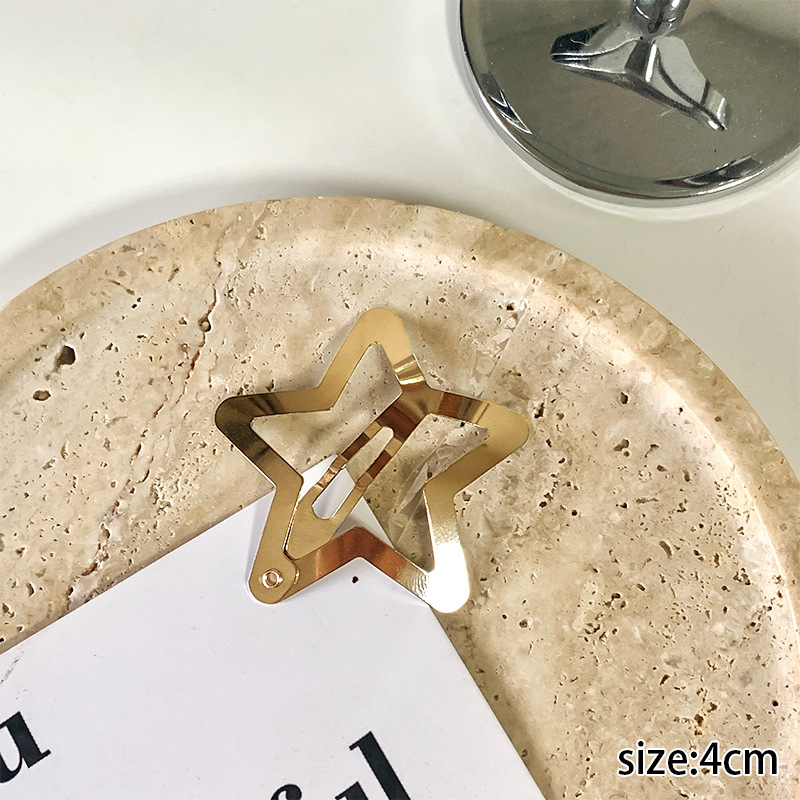 Y2g Millennium estilo plata brillante estrella de cinco puntas chica lado flequillos clip chica todo partido horquilla estrella horquilla tocado