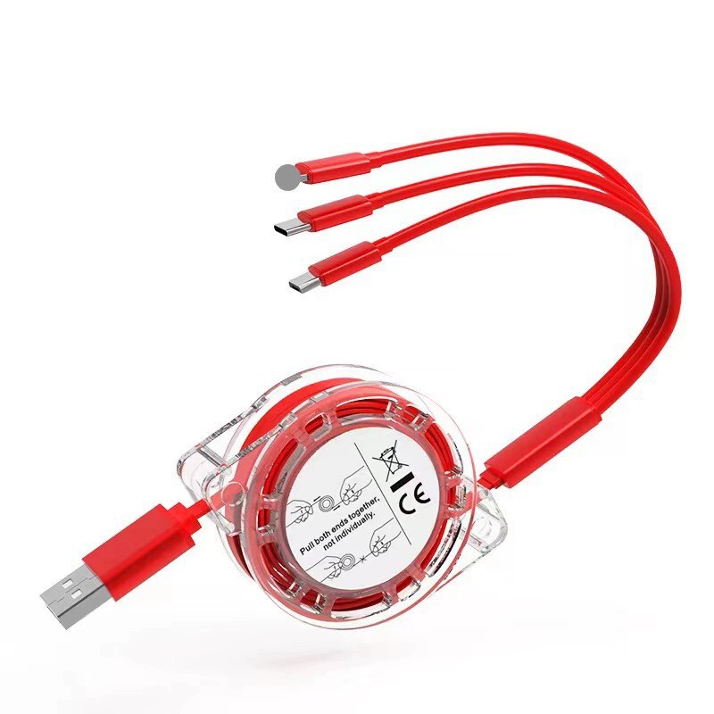 For Apple type-c Android Huawei micro charging cable one drag three small gift business logo label