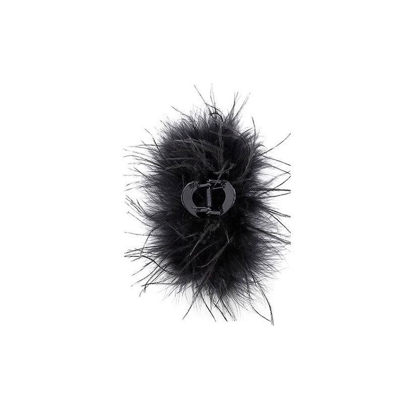 Otoño y invierno de 2025, nuevo clip de pelo negro, clip de tiburón, clip de pelo de peluche de moda para mujeres.