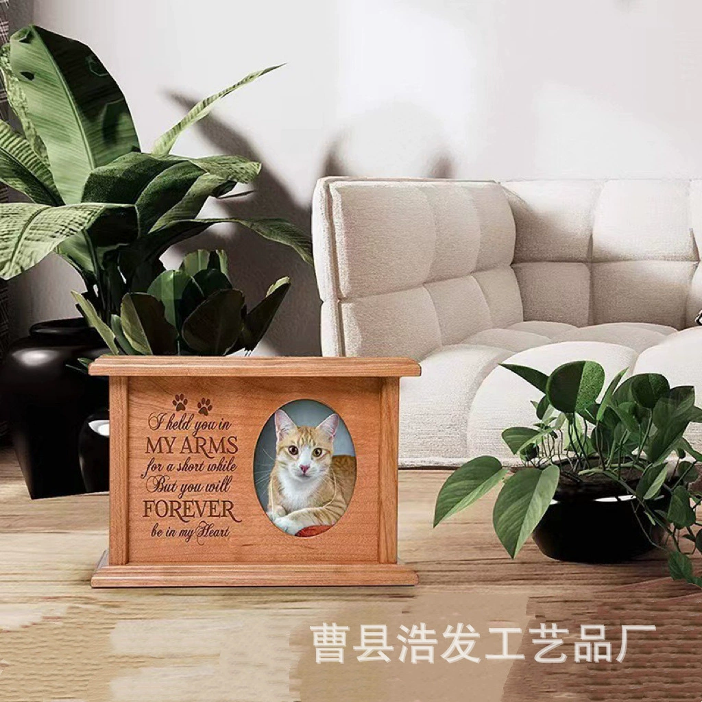 Трансграничный деревянный пепел для домашних животных с фоторамкой