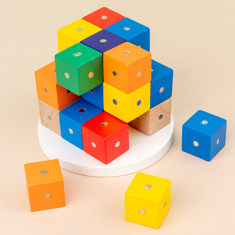 Cubo de enseñanza ayudas de aprendizaje magnético escuela primaria matemáticas cuadrado geometría tridimensional kindergarten cubo 2cm bloques de construcción