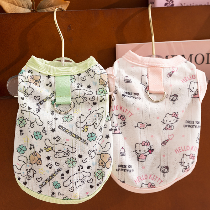 Perro de primavera y verano auténtico chaleco para perros de orejas grandes de marca compartida delgado gato transpirable peluche perro pequeño ropa para perros