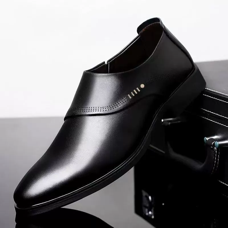 Прямые продажи с фабрики, мужская обувь, деловые деловые высококачественные кожаные туфли, мужские 2025 новые мужские кожаные туфли, повседневные туфли из плюшевого хлопка