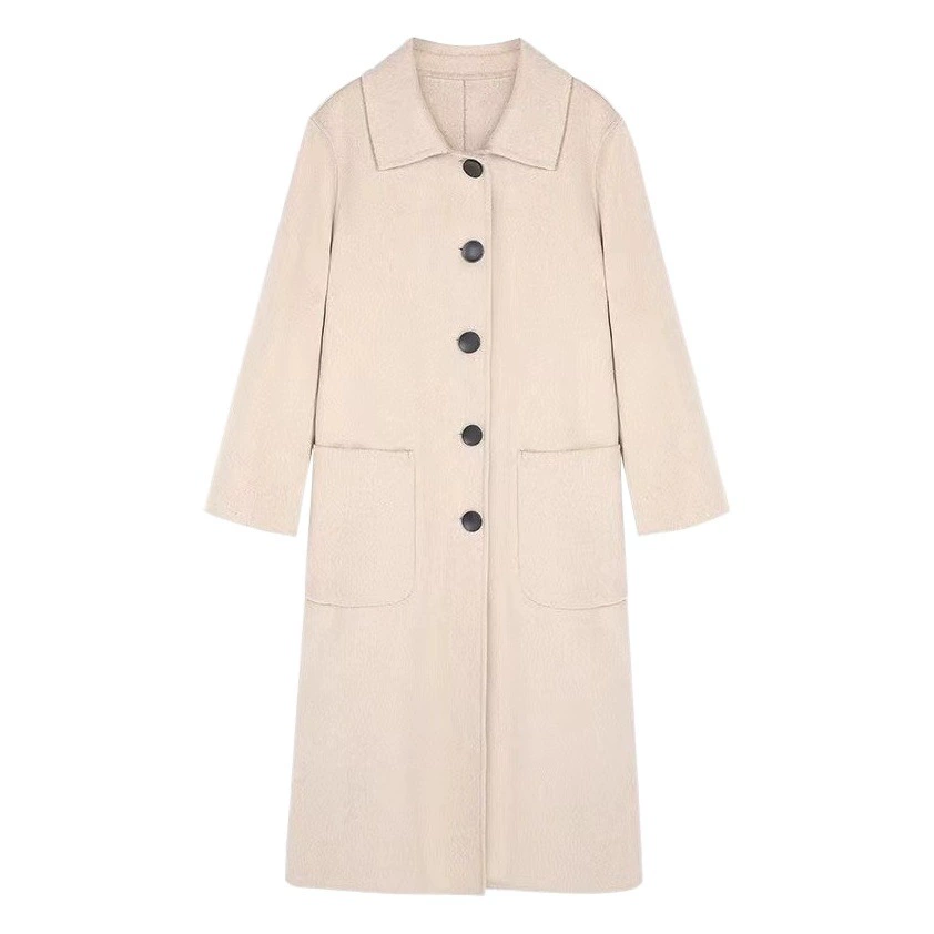 Плюс размер женская шерстяная шерстяная шуба женская средняя длинная 2024 осень и зима новая свободная двухсторонняя плюшевая твидовая куртка