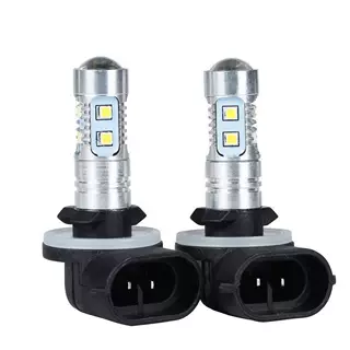 高亮款 H27 881 50W 2835 50W高流明10LED灯50W雾灯泡带透镜6000K