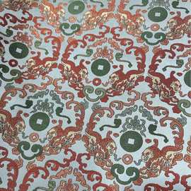 新款高经缎面汉服布料比甲背心国风马面裙色织提花织锦缎bjd面料