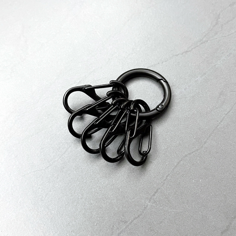 Niche design key pendant business metal car waist hanging high-grade key chain anti-loss 8-word rebound buckle