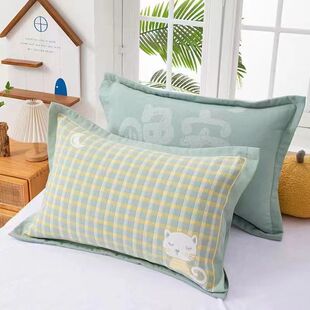 Pure Cotton Gauze Pillowcase Enlarged and Thickeneded Inner Diameter 48*74 Sweat-Proof and Oil-Proof Student Dormitory Breathable and Sweat-Absorbent