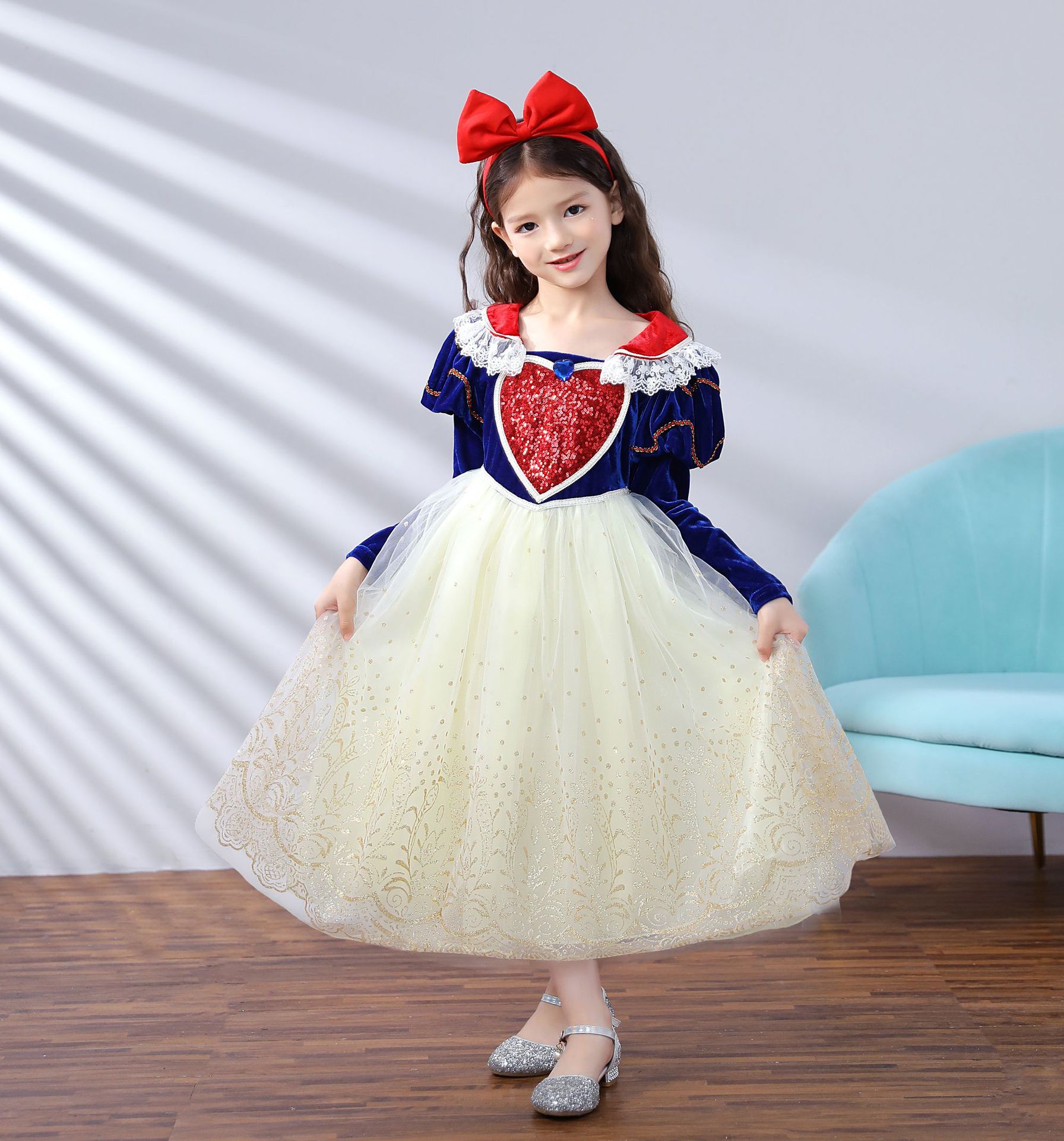 Autumn and winter 2021 Ice and Snow Qiyuan Girls Dress Halloween Bubble Puffs Pengon Lolita Bai Snow Princess Skirt