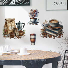 厨房咖啡机贴画蛋糕房装饰贴纸甜品店书本杯子装饰墙贴 36020